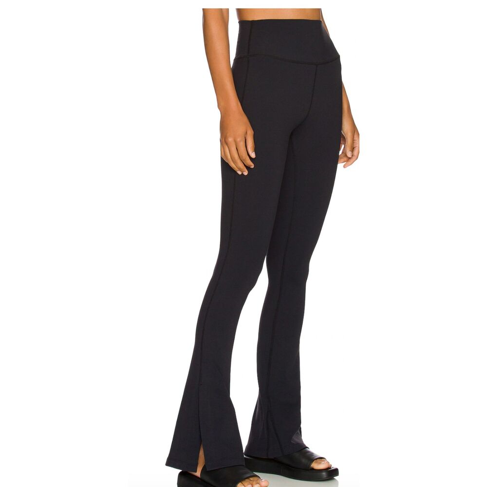 NWT Splits59 Raquel High Waist Flare Leggings with Slit Hem, Black, Size XL, 30"